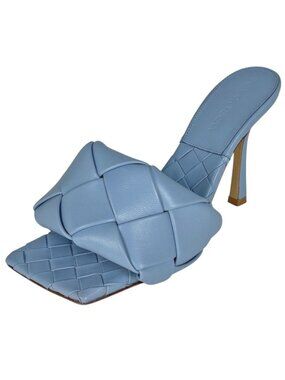 Bottega Veneta Shoes Lido Intrecciato Sandals Leather Blue
